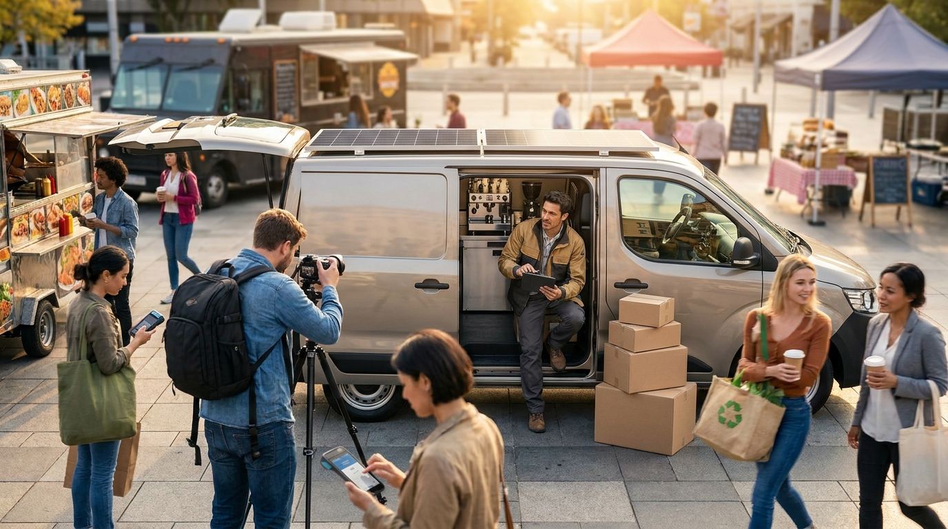 Mobile service business operating outside an office